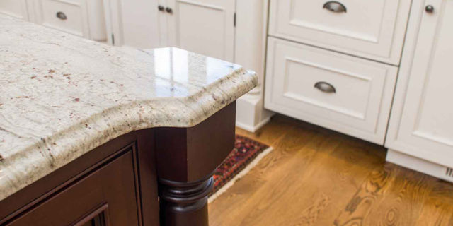 kitchen island, floor and cabinets
